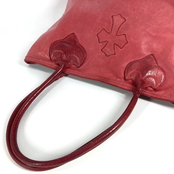 CHROME HEARTS FS tote Bag Tote Bag Shoulder Bag Leather Red - Picture 5 of 16